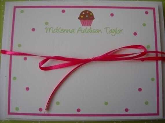 Thank you notes - cupcakes and polka dots Il_570xn