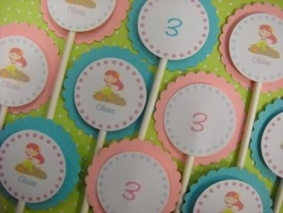 Cupcake Toppers - Mermaid themed, the perfect addition to your daughter's birthday Il_570xn