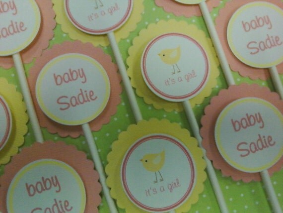 Cupcake Toppers - Little Birdy Il_570xn