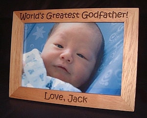 5x7 Personalized Engraved Frame World's Greatest Godfather Keepsake Baptism Gift
