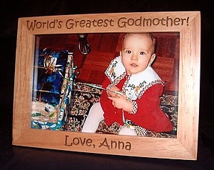 5x7 Personalized Engraved Frame World's Greatest Godmother Keepsake Baptism Gift