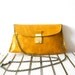 Beautiful leather clutch with vintage buckle - Beautiful Yellow