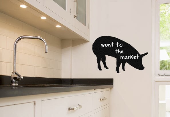 Pig Blackboard Wall Graphic
