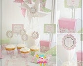 Non-Personalized Printable "Clara Toile" Party Kit with Banner- Instant Download