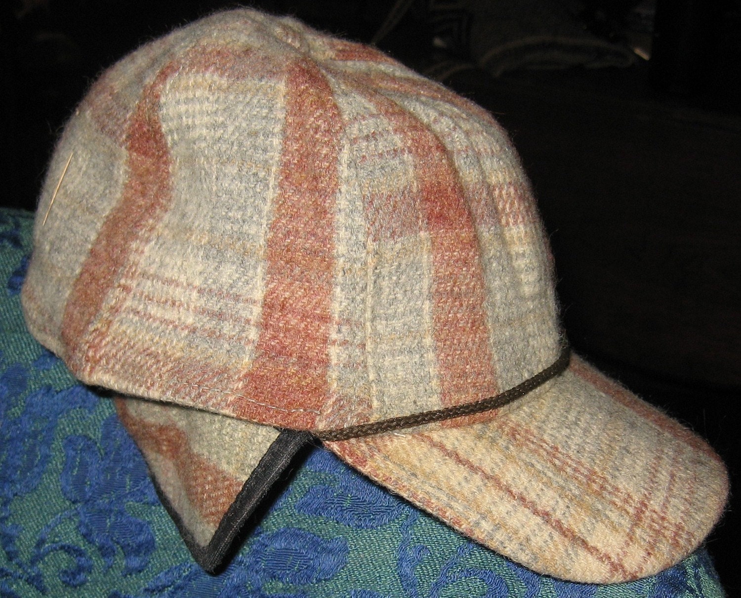 vintage winter plaid THERMAL LINED HAT with ear flaps