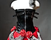 Size Small PVC Leopard and Tulle corset prom dress Ready to Ship