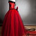 Custom Size red and black burlesque corset Ball gown