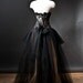 Custom Size Black and Gold lace and tulle Burlesque Corset Dress