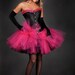 Custom Sizel hot pink and black hot pink and black tulle corset prom dress available in small- XL