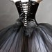 Custom Size Black and White rhinestone tulle Burlesque Corset Prom Dress