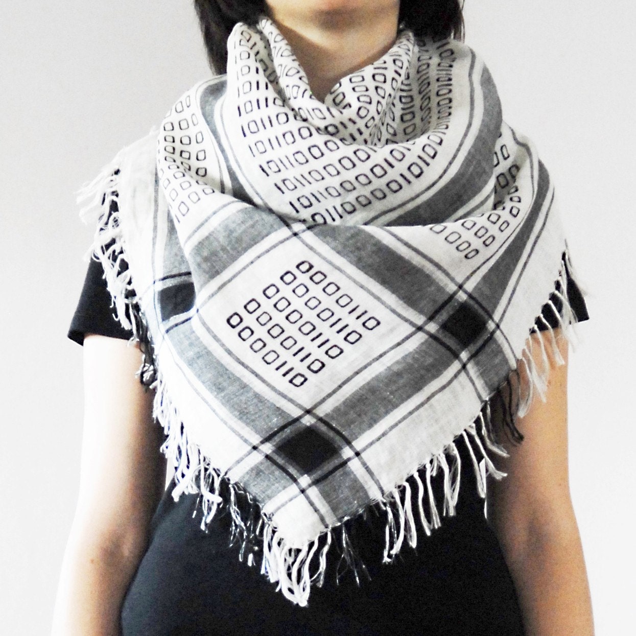 LOOMLAB BINARY CODE SQUARE SCARF