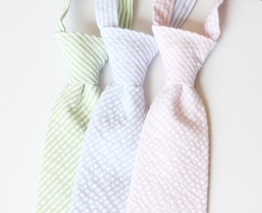 Seersucker Neckties for boys - pick your favorite color