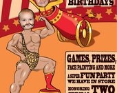 Circus Birthday Party Invitation for 2 children - Personalized with your photo DIGITAL FILE