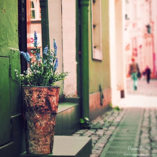 30% off Lavender 8x8 (20x20cm) Fine Art Travel Photography home decor european street colors summer in the city