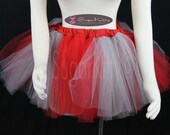 2 Color Striped Tulle Tutu Mid Thigh 12" Custom Made - SugarKitty Corsets