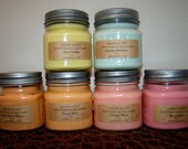 SAVE - CHOOSE 4 for 29.00 (plus free gift) - 8 oz Premium Soy Mason Jars with Lids