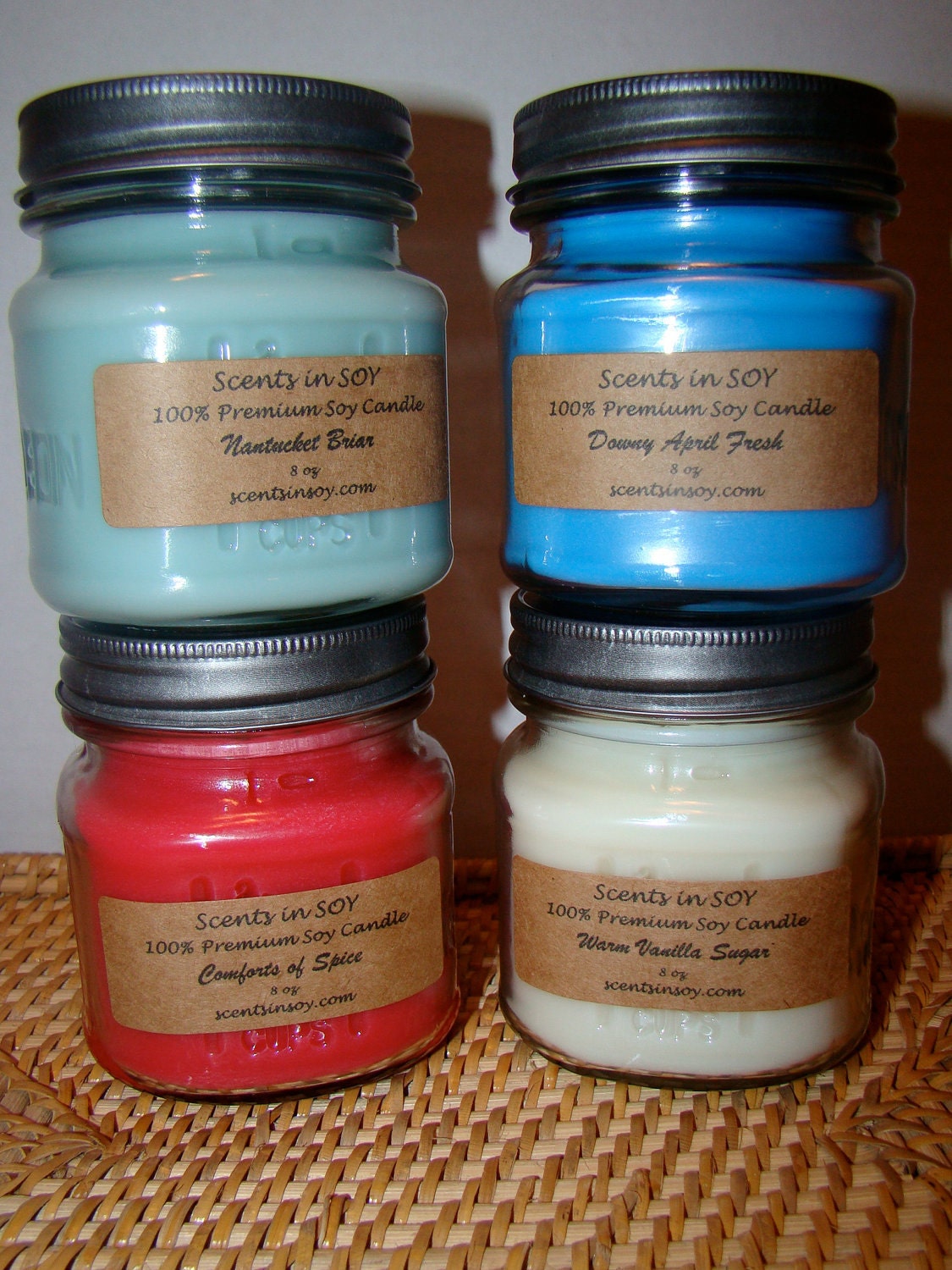 COOL TROPICAL BREEZE (type) - 8 oz Premium Soy Candle Mason Jar