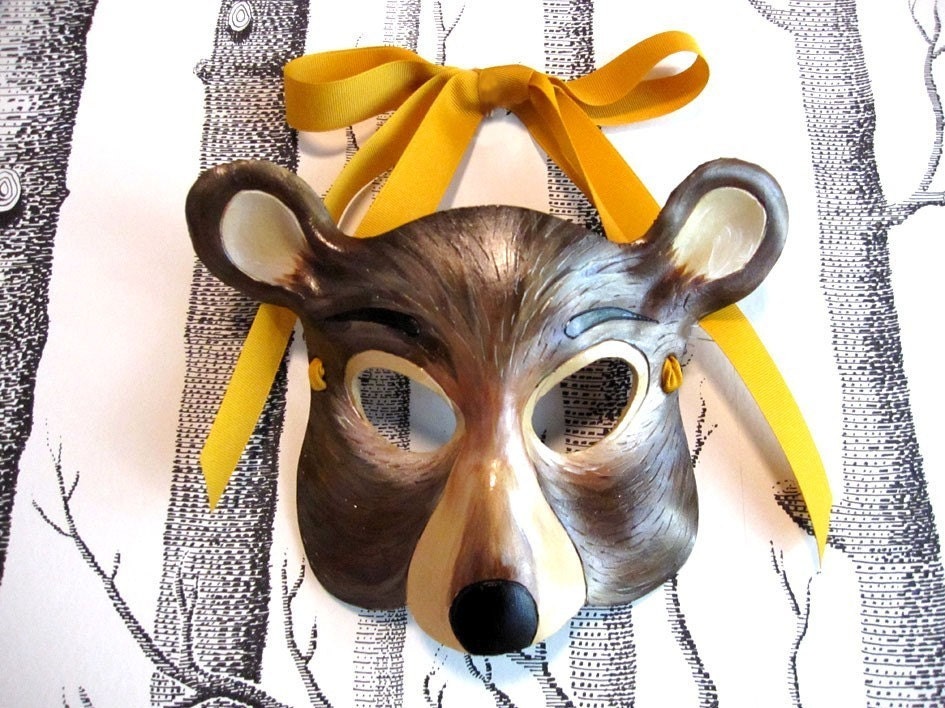 Bear Leather Mask, Child Size - Made to Order ECO-FRIENDLY