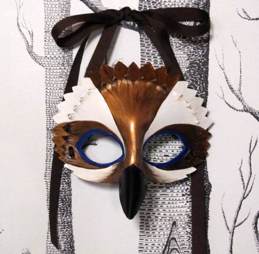 Kookaburra Leather Mask, Child Size - Made to Order ECO-FRIENDLY
