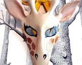 Giraffe Leather Mask, Adult Size - Made to Order ECO-FRIENDLY