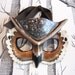 Horned Owl Leather Mask, Child Size - Made to Order ECO-FRIENDLY