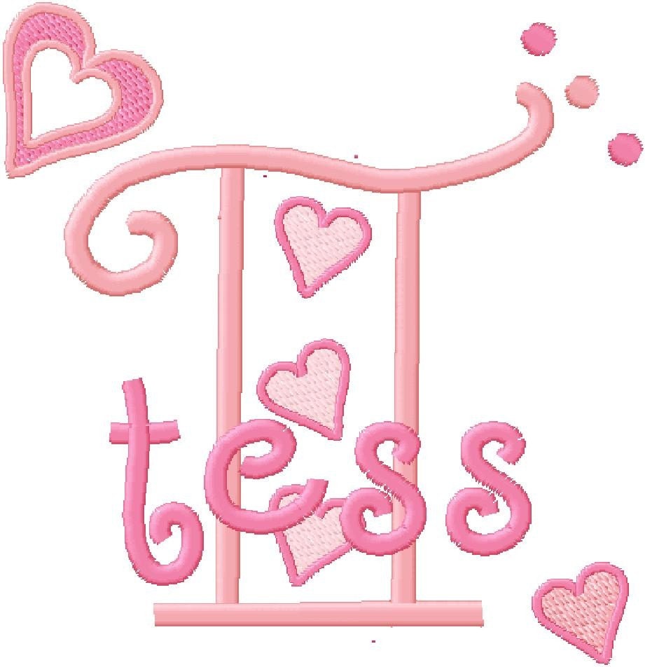 Hearts Monogram Machine Embroidery Designs Fonts
