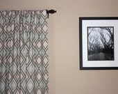 FREE U.S. SHIPPING  - Set of Two 50x96 inch Rod Pocket Drapery Panels. Diamond in Eaton Blue and Kelp Linen Color - Lined with Blackout.