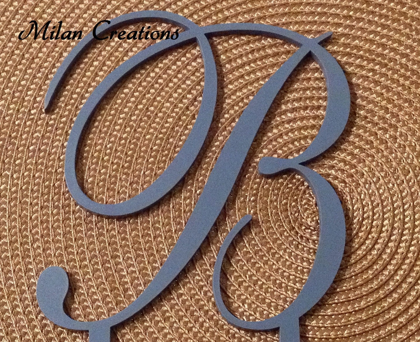 Navy Monogram Cake Topper
