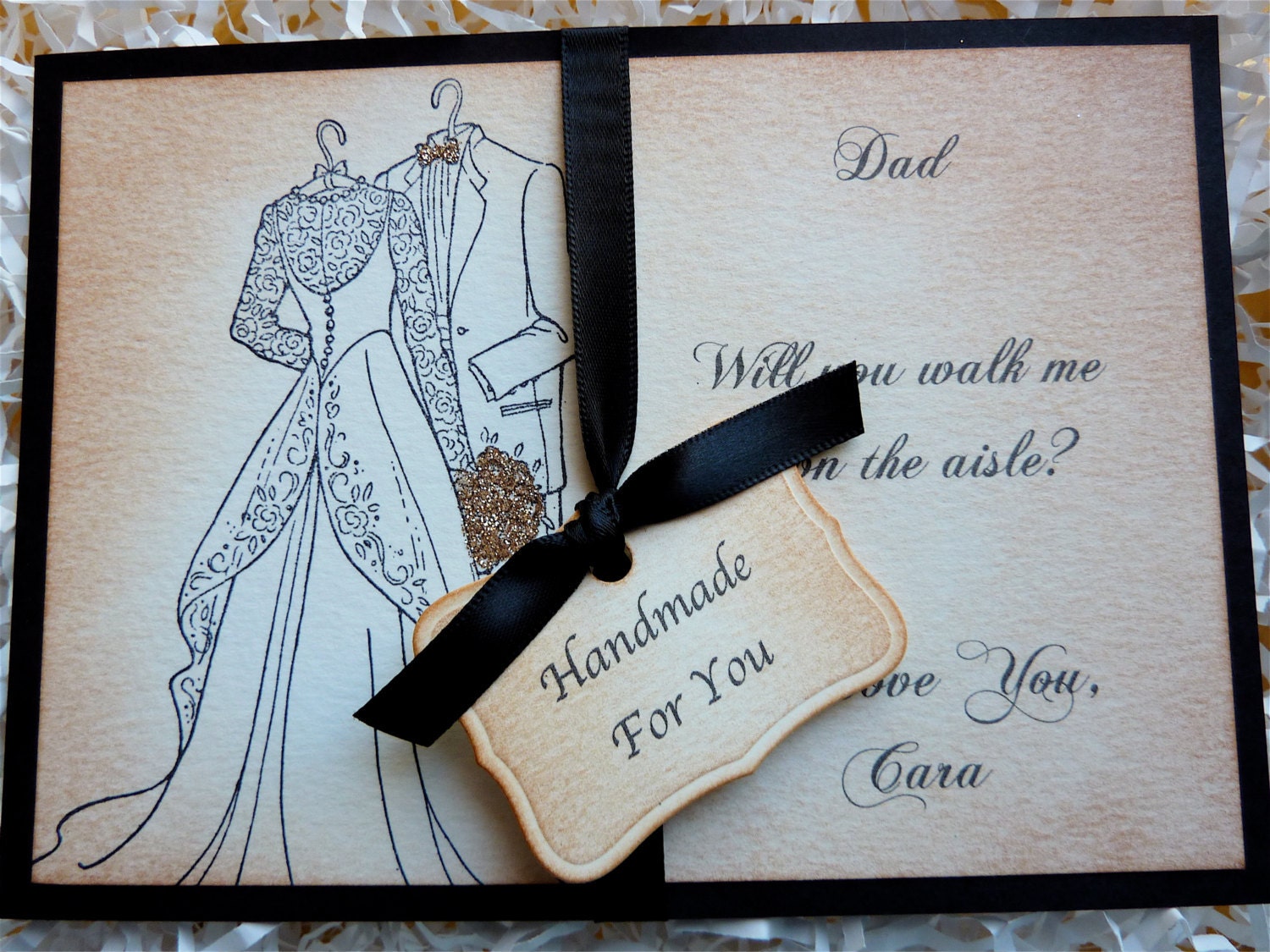 Father of the Bride Wedding Card - Will You Walk Me Down the Aisle