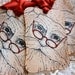 Vintage Christmas Santa Luxury Gift Tags Labels Glittered Set of Five