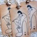 Vintage Lingerie Shower Bachelorette Party Pin Up Girl Invitation/Favor Tags Party Bundle 10 Each