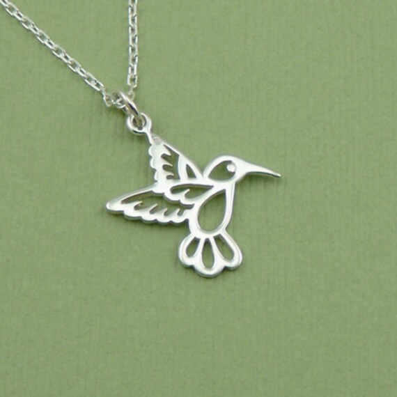Hummingbird Necklace on Hummingbird Necklace Sterling Silver Hummingbird By Thezenmuse