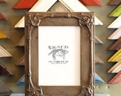 5x7 Picture Frame in Fancy Trim Style with Vintage Silver Plus Extra Stain Finish