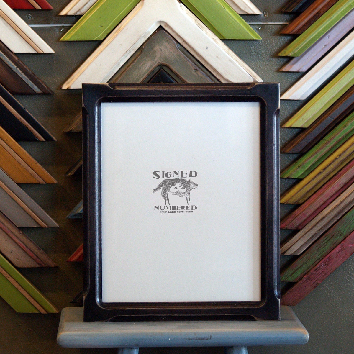 8x10 Picture Frame in Shallow Bones Style with Vintage Black Finish