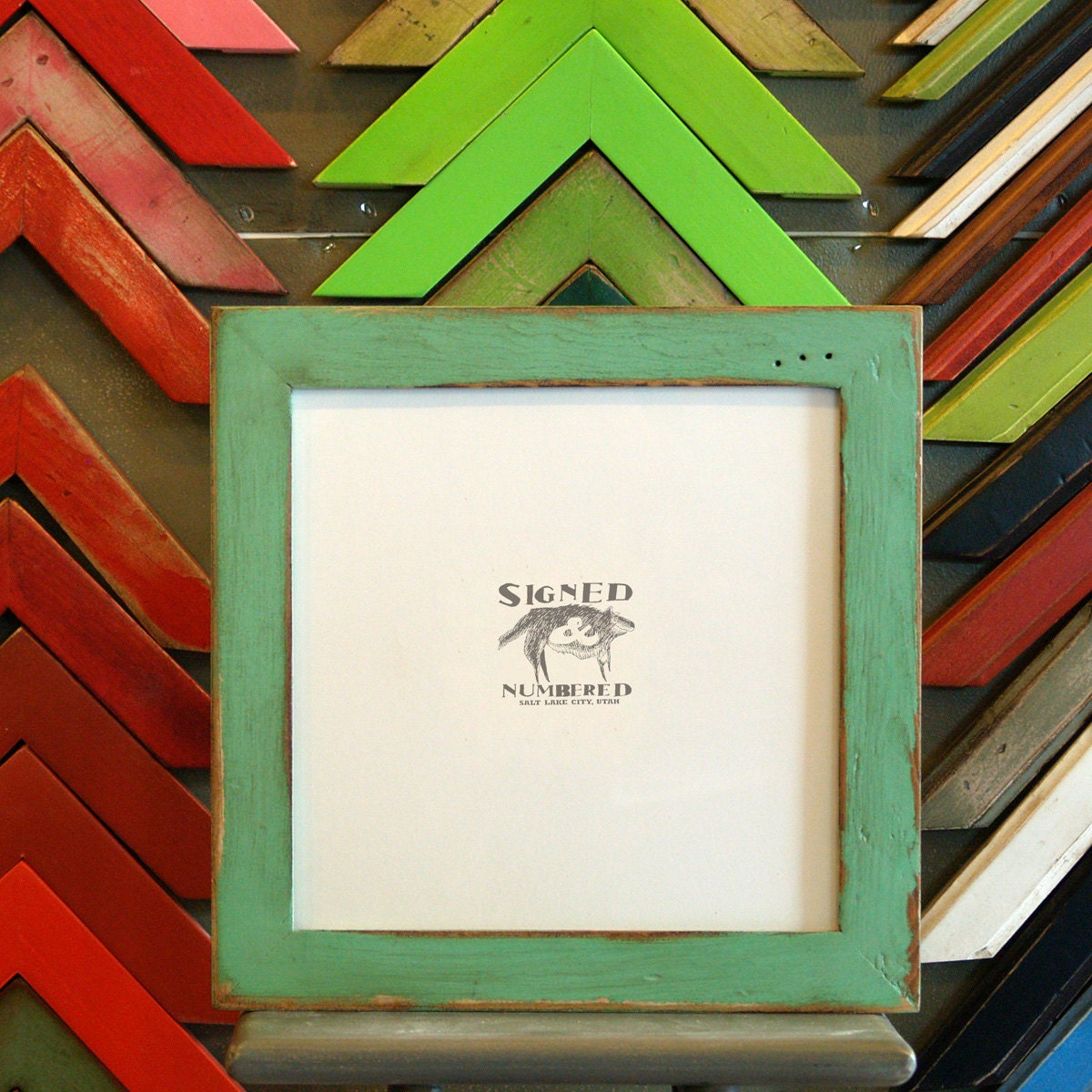 10x10 Square Picture Frame in 1.5-inch wide Reclaimed Fir and color OF YOUR CHOICE