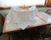 Baby Blanket White Crochet