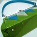 Glitter Vinyl Purse - Green with Sky Blue and White Retro Diamonds - Rockabilly Sparkle Vinyl Handbag