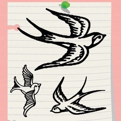 Swallow Mini Craft Stamp. Pick 1 design. Rubber Stamp. C1184.