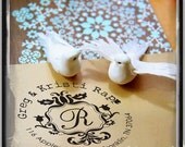 Custom Rubber Stamp - Your Monogram / Initial. Personalized Return Address Stamp, Wedding Stamp, Couple Stamp, Family Name (1003)