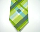 Mens Green Plaid Neckties -  Custom Neckties, Neckties, Wedding Neckties, Plaid Neckties, Groomsmen Neckties