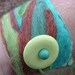 Felted Wristband-Bracelet Green/yellow Turquoise Donut Bead (((SALE)))