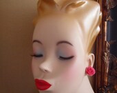 Pink Rose Post Earrings