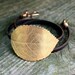 Leather Wrap Bracelet - Eco Friendly Recycled Bronze - Large Rose Leaf