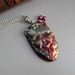 Enchanted Fairy Necklace, Raku Ceramic Tree Spirit Pendant, Copper, Teal, Silver Chain, Pearl Charm