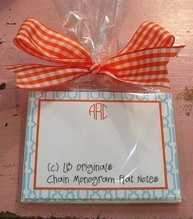 Turquoise Chain Monogram Flat Notes