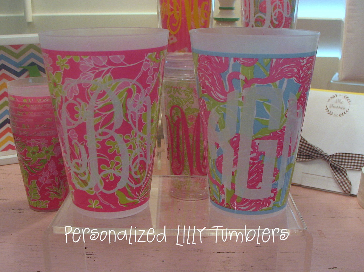 Set of 4 Personalized Lilly Pulitzer Tumblers