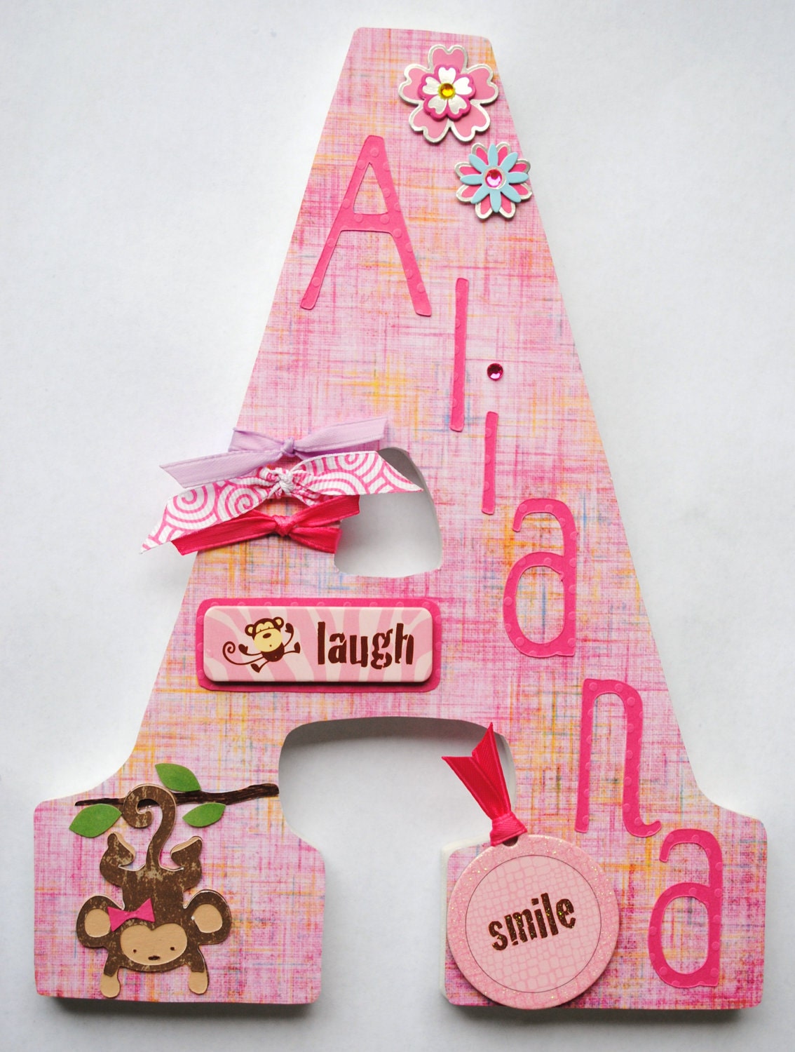 letter a pink