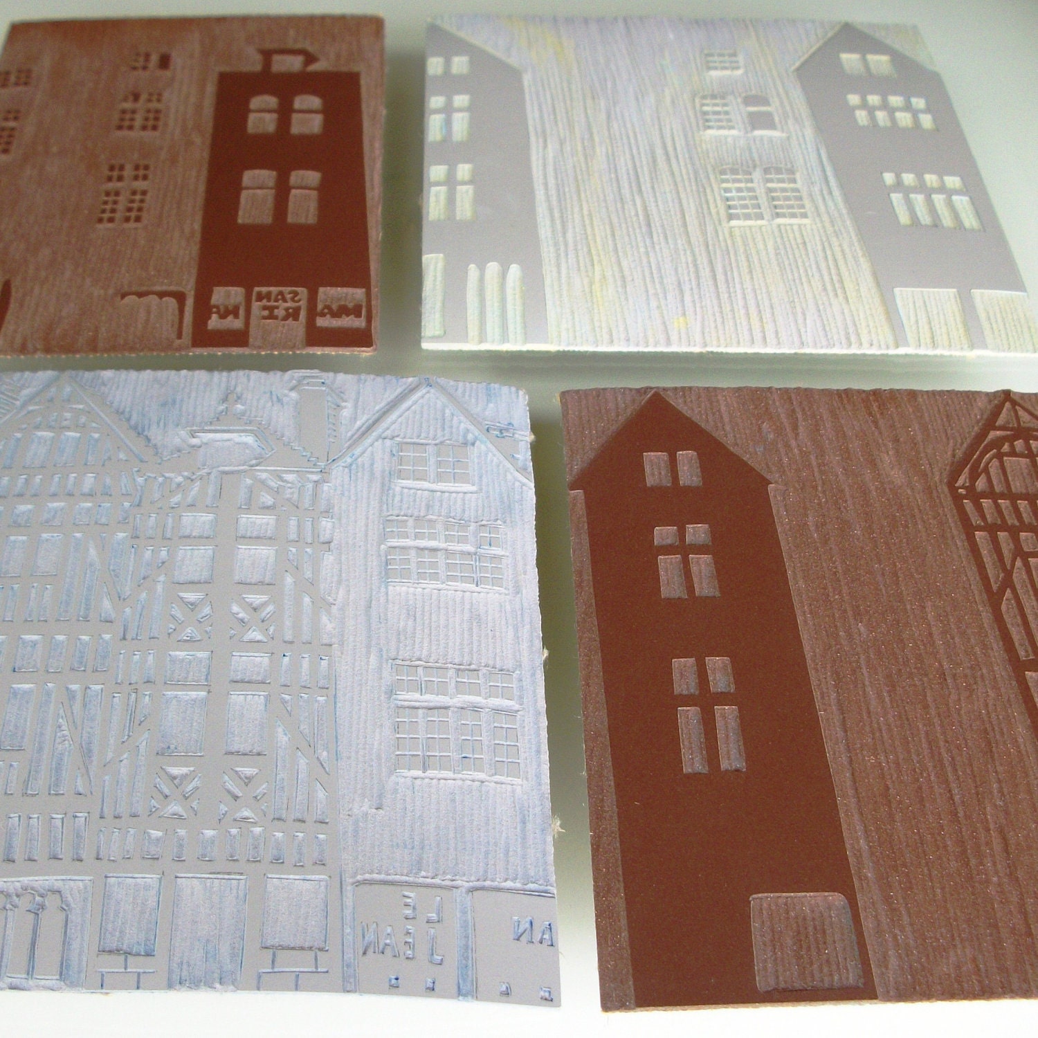 Troyes linocut print ref 139