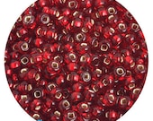 5 Ounces 6/0 Red Silver Lined Czech Glass Seed Beads