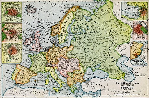 8x10 Print - Map, Europe in 1898